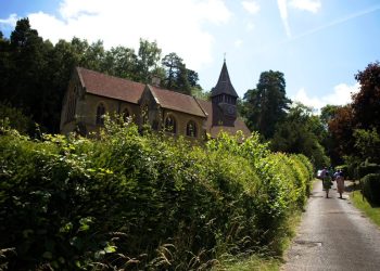 Churchgoers attending St Mary's Church.
