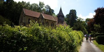 Churchgoers attending St Mary's Church.