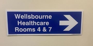 Wellsbourne Health Centre sign