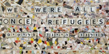 Words stating we were all refugees
