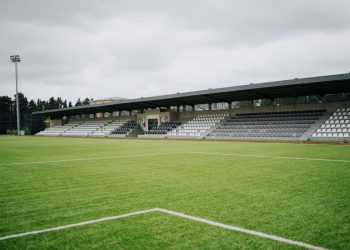 An empty football stadium