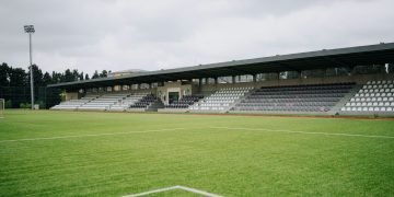An empty football stadium