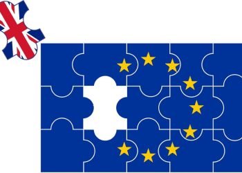 A jigsaw of the EU with Britain as a piece outside of the puzzle