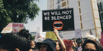 women protesting