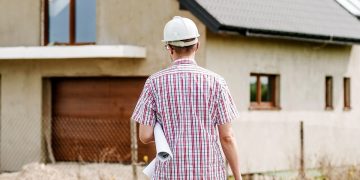 Architect by a new building