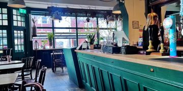The bar at the Roundhill pub