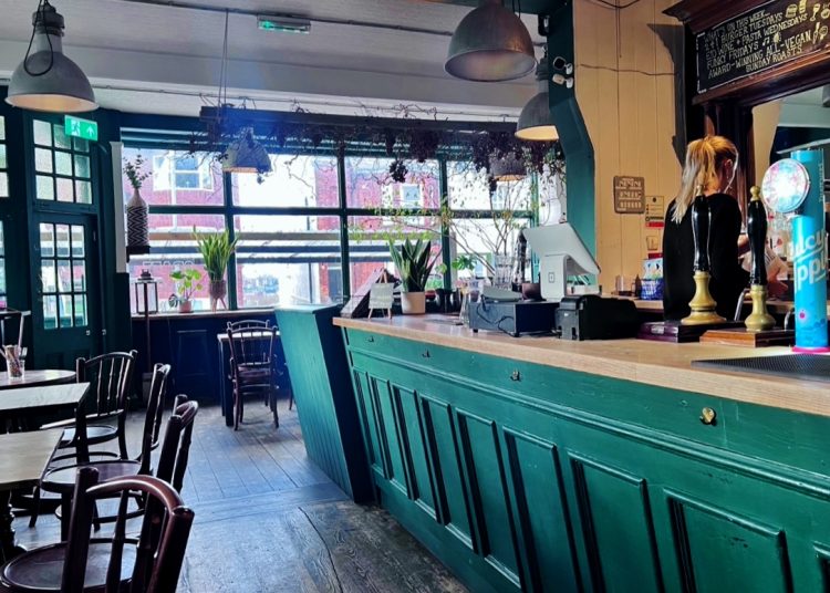The bar at the Roundhill pub
