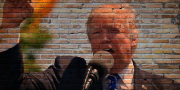 Trump shaking a fist