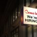A sign saying 'Come in we're hiring'