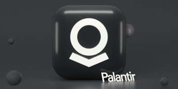 Black and white mock up of Palantir logo