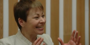 Caroline Lucas smiling