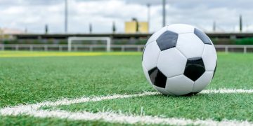 A football in a field