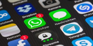 social media icons on a mobile phone