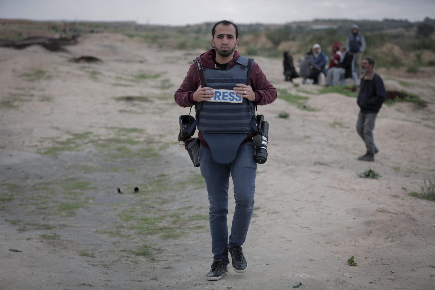 A journalist in Gaza.