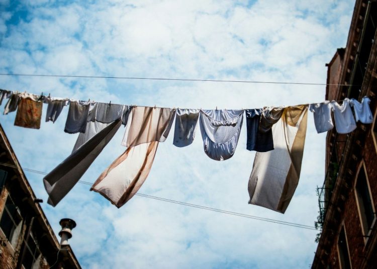 clothes on a washing line