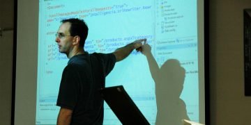 A teacher using AI