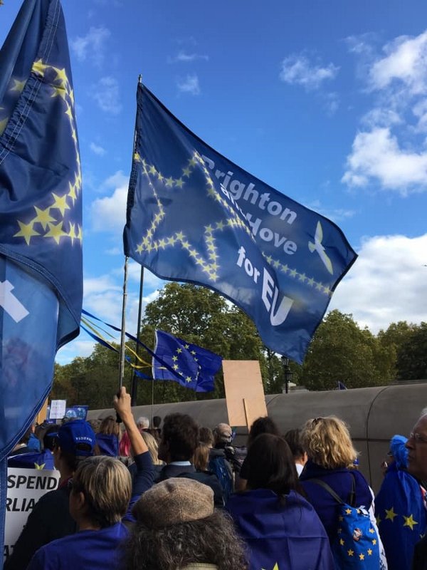 Brighton & Hove for EU banner, Final Say march, London, 19 October 2019