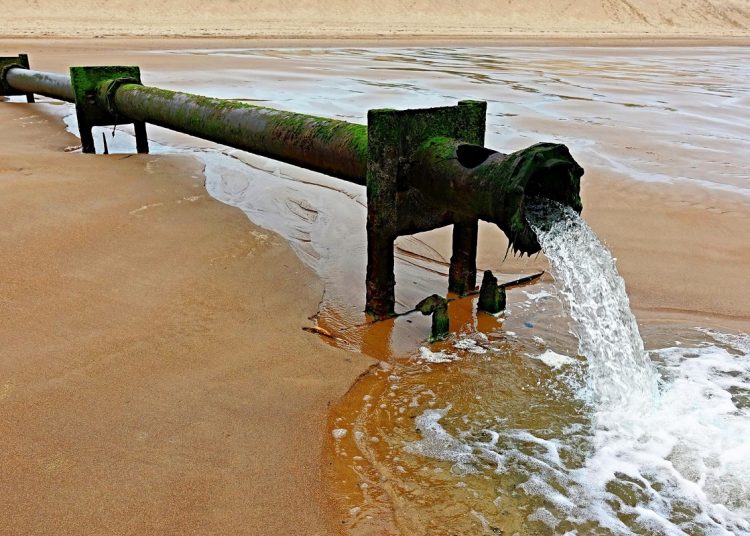 waist pipe on a beach
